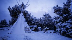 Canvas Tepee in Winter, Lava Beds